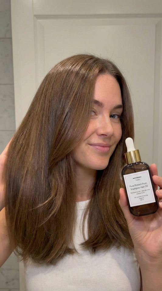 Vegansk Post-Schampo Hårolja – låser in fukt och stärker håret
