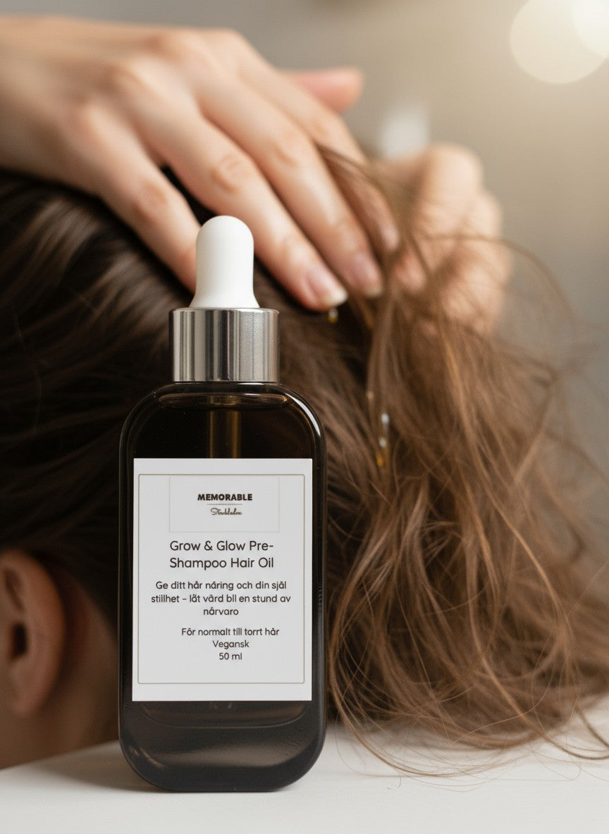 Vegansk Pre-Schampo Hårolja- Stärker, Stimulerar & Ger Glans