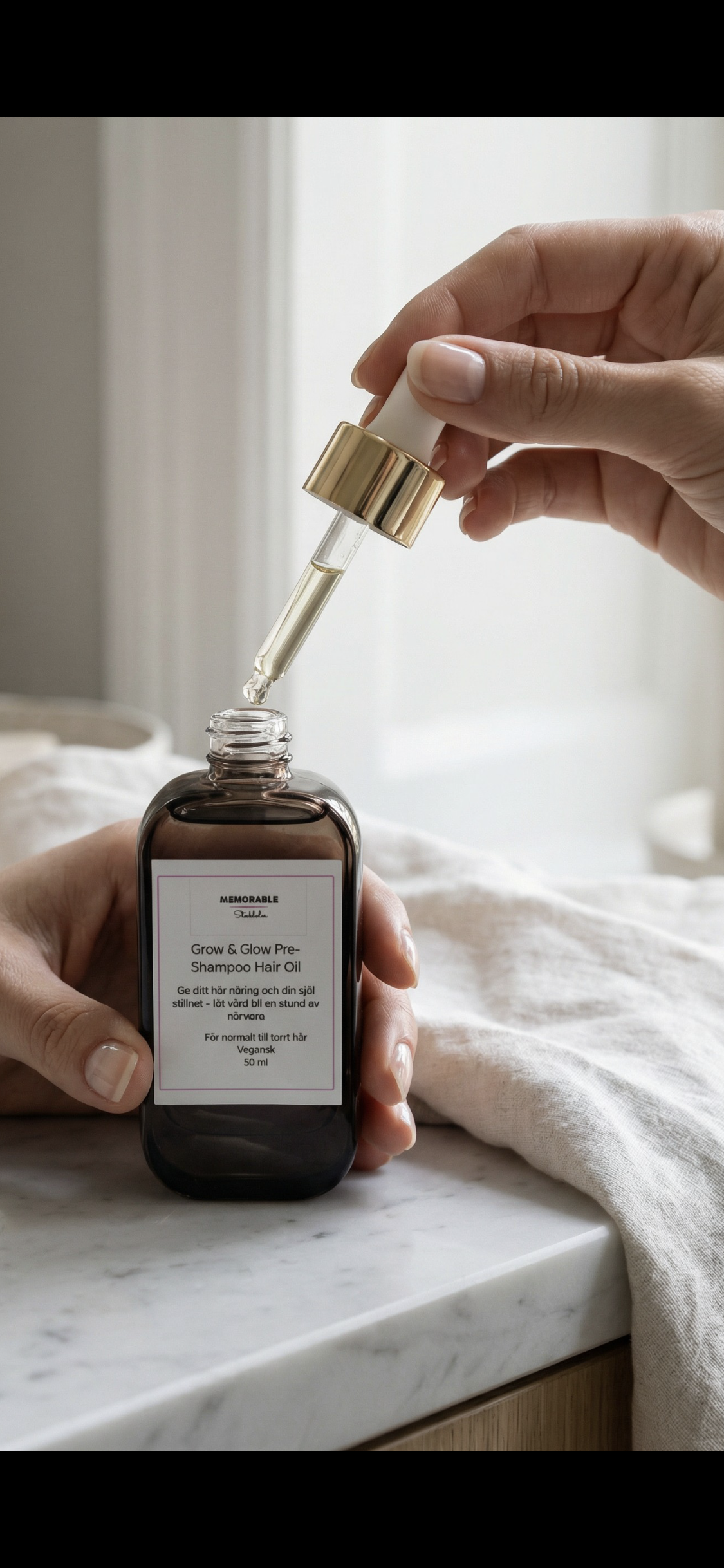 Vegansk Pre-Schampo Hårolja- Stärker, Stimulerar & Ger Glans